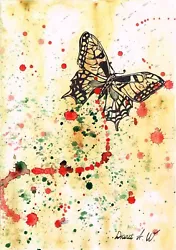 Buy BLACK BUTTERFLY, Original Watercolour Mix Media Painting By Diana A.W. Original • 44.99£