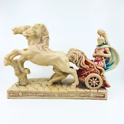 Buy Vintage Roman Gladiator Chariot & Horses Sculpture / Figurine  • 14.99£