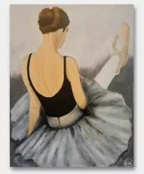 Buy Acrylic Painting Woman Portrait Canvas Ballerina 40cm X 30cm Wall Art Gift • 32£