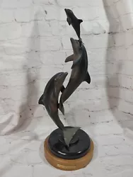 Buy Baliker Dolphin Surface Bound Bronze Sculpture #51/100 Ormond Beach Florida 18in • 663.06£