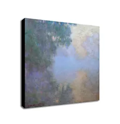 Buy Morning On The Seine Near Giverny By Claude Monet - Framed Canvas Wall Art Print • 12.99£