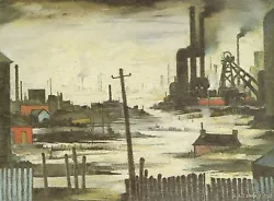 Buy L S Lowry Picture Industrial  River Scene 1935 Exquisuite Smaller Mounted Print • 12£