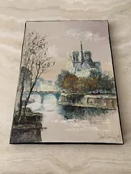 Buy Vintage Oil Painting On Canvas Montmarte Paris Landscape Signed • 30.99£