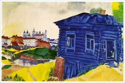 Buy The Blue House Artist Marc Chagall Fine Art Giclee Poster Print Of Painting • 9.47£