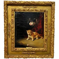 Buy Oil Painting Kitten Patience Hunting Fly By Francisco José Domingo Y Marqués • 4,900£