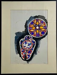 Buy Water Colour By Robert Lenkiewicz Stain Glass With Inscription • 1,250£