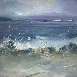 Buy Semi Abstract Seascape / Coastal Art Beach Shoreline Original Acrylic Painting. • 17£