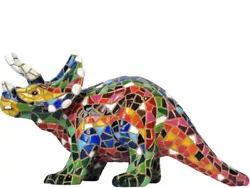 Buy Statue Of Dinosaur Barcino, Multicolored Mosaic. Length 20 Centimeters • 30.45£