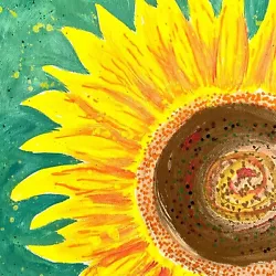 Buy Sunflower Shine Original Art Oil Marker On Canvas 11x14in White Mat • 81.86£