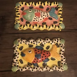 Buy Decorative Ceramic Wall Art Handmade Fish Plus One Ceramic Butterfly • 29£