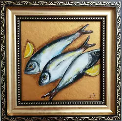 Buy Sardine Original Painting Fish Oil Painting Seafood Art Sardine Still Life Fish • 38.48£