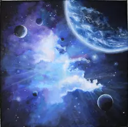 Buy Original Acrylic Painting On Canvas Space Wall Decor • 37.21£