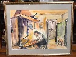Buy Suzana Bantas - Watercolor - Farmer's Wife At The Fireplace - Farm -... • 212.06£