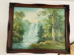 Buy Framed & Signed Oil Painting On Canvas R. Danford Waterfall Forest 42cm X 35cm • 45£