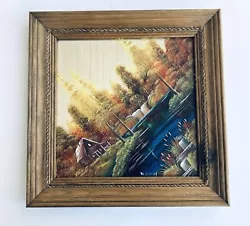 Buy Vintage Original Painted Mirror By W. Clemons 14.5 Cabin Waterfall Scenic • 53.04£