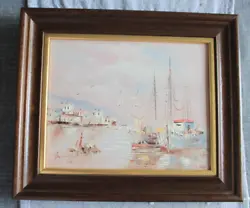 Buy Small Scenic Seascape Of A Fishing Vessel Original Oil Painting In Frame • 25£