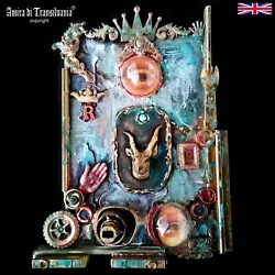 Buy Art Assemblage Contemporary Painting Sculpture Mixed Media Capricorn Animals Eye • 845£