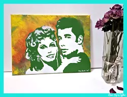 Buy Grease John Travolta OOAK Wall Pop Art Handmade Painting Canvas  Musical • 40£