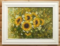 Buy Sunflowers & Marguerites Original Flowers Floral Oil Painting Framed Andi  Lucas • 1,900£