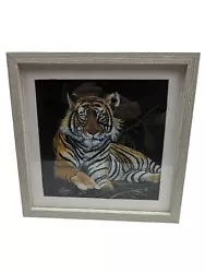 Buy Original Framed Painting Of A Tiger By Jeff Burkin • 20.99£
