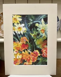 Buy PRINT Of An Original Watercolour Painting 'Daffodil Floral' Mounted Signed • 10£