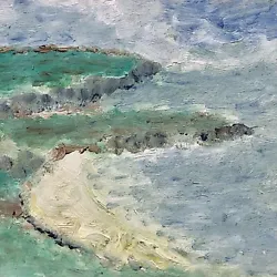 Buy 🎁🎄OOAK J Ruddy Impressionist Oil Painting-White Park Bay Antrim Coast 8” X 10” • 18£