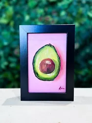 Buy Avocado Oil Painting- Original FRAMED Realism Fruit Artwork Sale Kitchen Decor • 80£