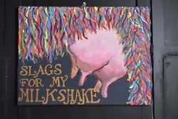 Buy Acrylic Paint On Canvas Highland Cow Milkshake 40x30cm • 40£