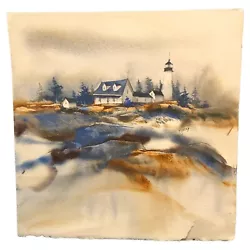 Buy Carol Sebold Original Watercolor Painting Maine Lighthouse Unframed • 62.02£