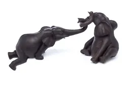 Buy Animal Sculptures - Elephant Pair - Exotic Wildlife - Antique Style - Set Of 2 • 174.92£