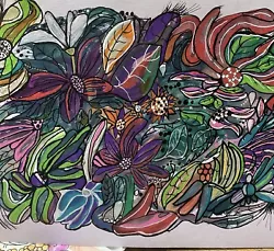 Buy Original Acrylic And Pen Painting By Anita Flowers In A Twirl • 11£