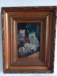 Buy Original Oil Painting Of A Family Of Cats • 50£