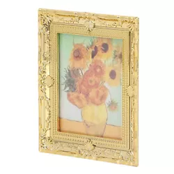 Buy (Sunflower) Miniatures Oil Painting Beautiful Exquisite Golden Frame • 3.73£