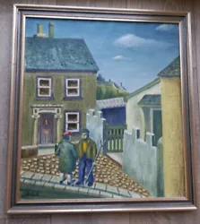 Buy Oil Painting Vintage Street Scene Scratch On Cloud • 70£