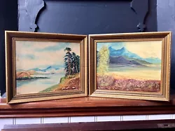 Buy Genuine 20th C. Pair Signed Oil Painting,Scottish Highland Landscape,Gilt Frames • 21£