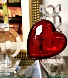 Buy Beautiful  Shlomi Haziza  Acrylic Heart On A Stainless Steel Base   Rare.  Exc • 850.49£