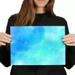 Buy A4 - Blue Abstract Paint Art Cloud Design Poster 29.7X21cm280gsm #21249 • 4.99£