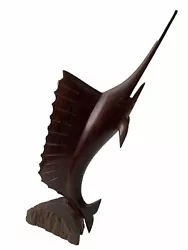 Buy Vintage Hand Carved Ironwood Swordfish Marlin Statue 16” X 5” Tall • 16.53£