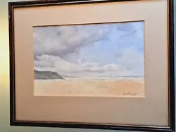 Buy Original Vintage Watercolour, Deserted Beach, Framed & Signed • 15£