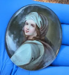Buy Antique Miniature Portrait Painting On Porcelain Beatrice Cenci • 185.18£