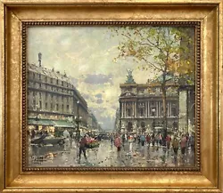 Buy  Place De L'Opéra  Post-Impressionist Parisian Street Scene Oil Painting Canvas • 6,299.96£