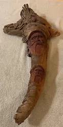 Buy Unique Hand Carved 20” Driftwood Folk Art Sculpture W/Faces~By Raymond Cooper • 82.69£