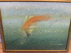 Buy Original Stamper Painting Gold Fish Fly Pond Art Gift Picture Framed Artist Home • 49.99£