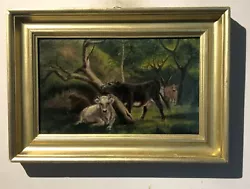 Buy Antique 1895 Original Oil Painting Cattle Resting In Woodland Landscape • 91£