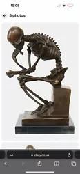 Buy Bronze Sculpture Of Skeleton On Plinth • 175£