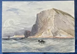 Buy Antique Watercolour Painting - Sea Cliffs After David Cox, George Chance, C.1880 • 8£