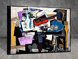 Buy Pablo Picasso Still Life Guitar MUSIC CUBISM CANVAS PAINTING ART PRINT WALL 764 • 19.87£