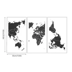 Buy 3pcs Black & White Map Oil Painting Canvas Wall Art Bedroom Living Room Home New • 15.11£