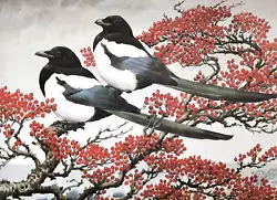 Buy .magpies Perched In Thorn Tree. Vintage Print Of A Painting By Tunnicliffe • 3.99£