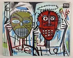 Buy Jean-Michel Basquiat (Handmade) Acrylic On Canvas Signed & Stamped Painting • 401.24£